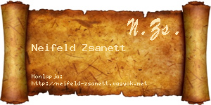 Neifeld Zsanett névjegykártya